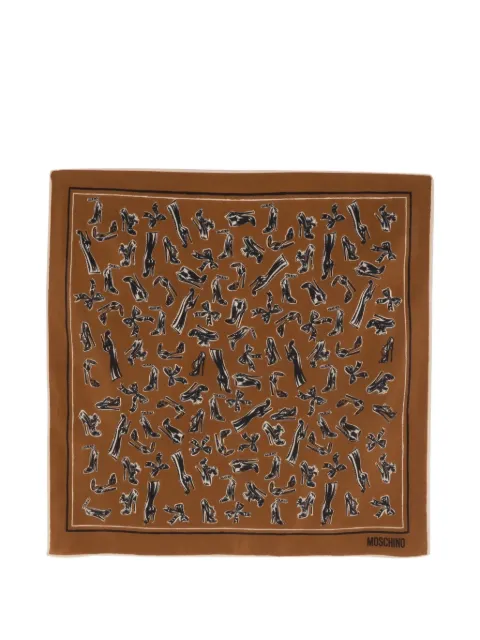 Moschino Pre-Owned shoe-print scarf Brown WCV241083