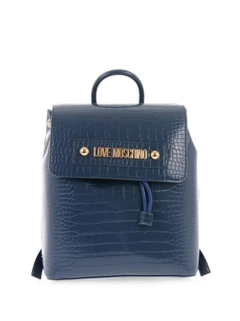 Love Moschino crocodile-effect backpack Blue JC4428PP0FKS