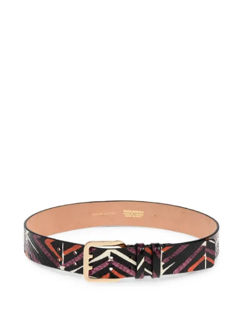 DSQUARED2 snakeskin-effect abstract-pattern belt Black BEW000211910001