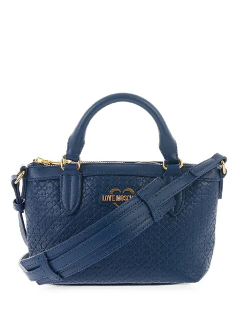 Moschino Valentina heart-embossed tote bag Blue JC4354PP0FKF0750