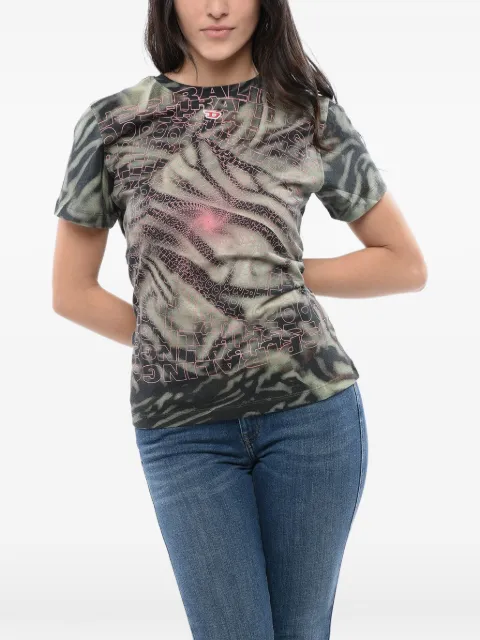 Diesel tie-dye logo-print T-shirt Green A134400AJBG5