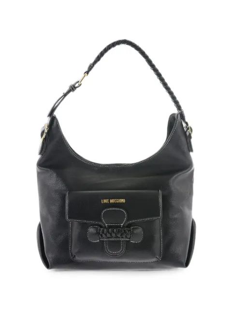 Moschino braided-handle Love medium shoulder bag Black JC4222PP0GKJ0000