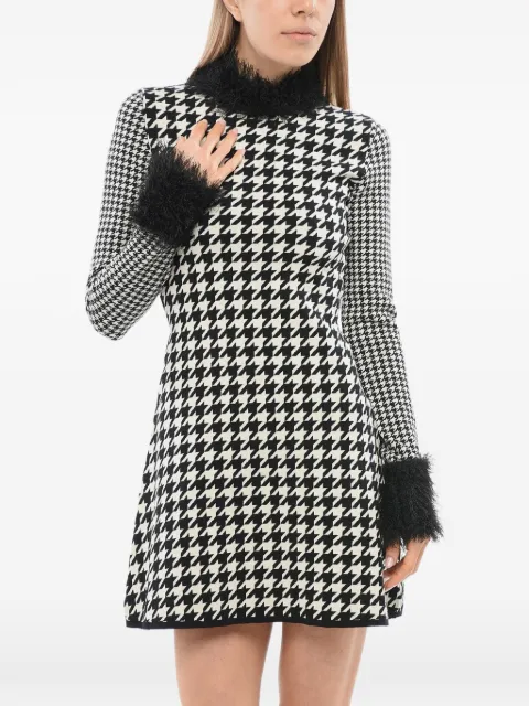 Viktor & Rolf houndstooth-pattern thread-detail mini dress Black TK004B349912