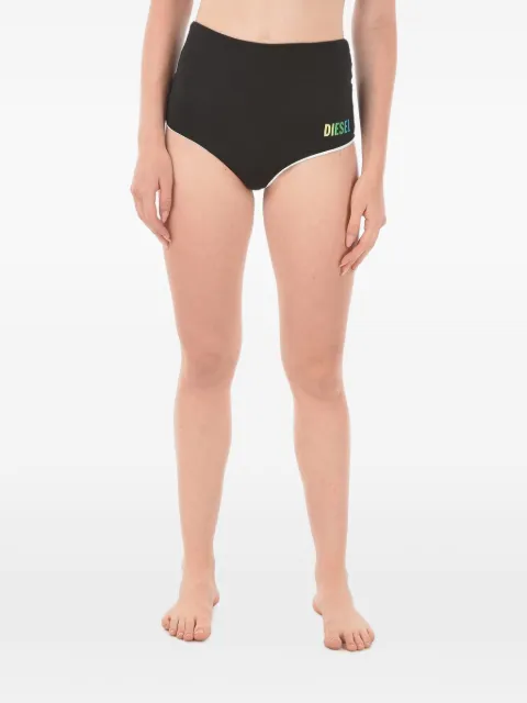 Diesel logo-print high-waisted bikini bottom Black BFPNBOWHIGHREVA032380EEARE0013