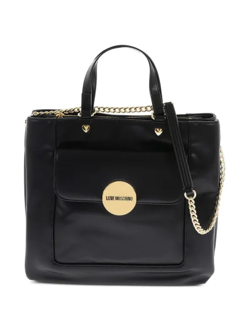 Moschino logo-plaque tote bag Black JC4359PP0