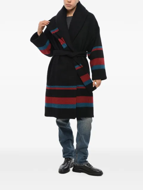 Bacon Dada striped quilted coat Black BACPICAP255BLACK