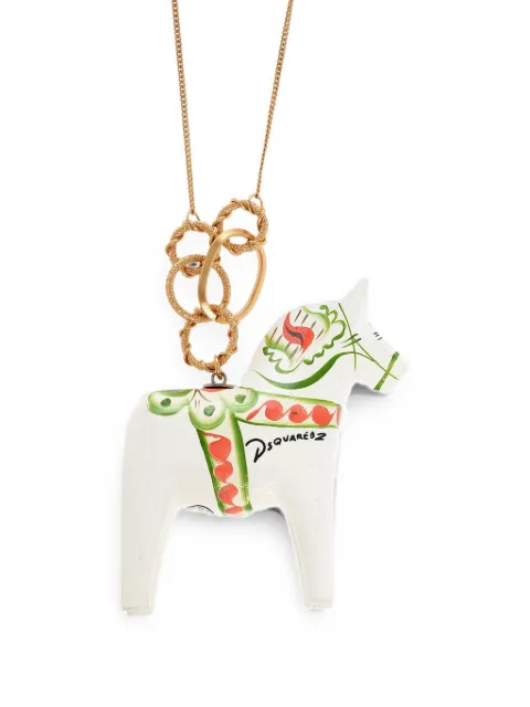 DSQUARED2 horse-pendant necklace Gold NEW0167372053961