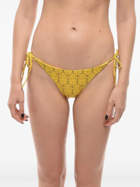 Karl Lagerfeld graphic-print tie-side bikini bottom Yellow KL22WBT13
