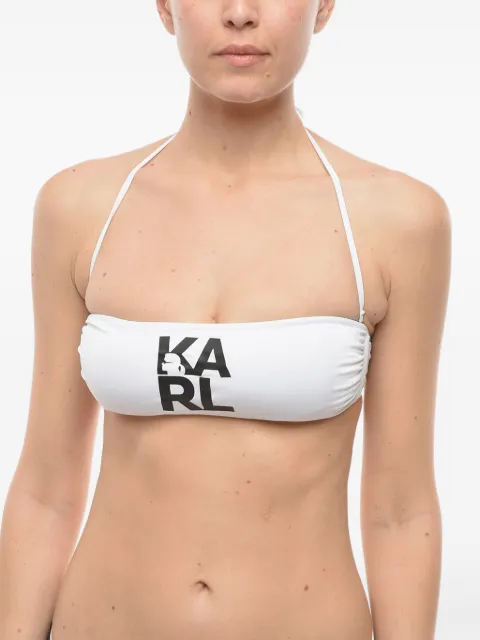 Karl Lagerfeld logo-print bikini top White KL22WTP02WHITE