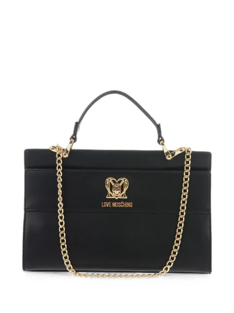 Moschino logo-plaque chain-link tote bag Black JC4389PP0FKO0000