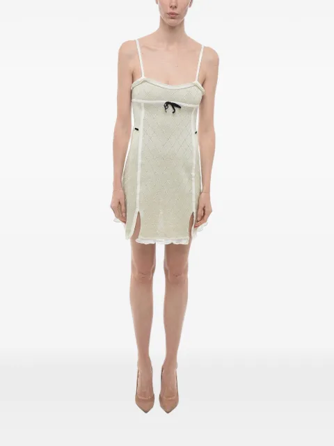CORMIO ruffle-hem cotton mini dress Green BORAFIENO
