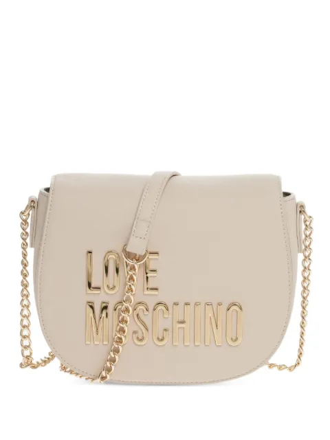 Moschino Love logo-plaque saddle bag Neutrals JC4194PP0HKD0110