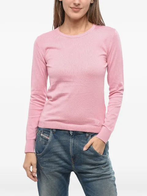 Diesel logo-embroidered crew neck sweater Pink A15591RLAXU