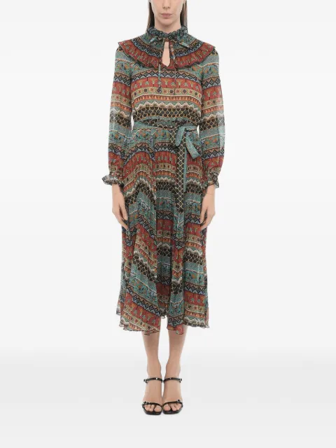 La DoubleJ Nefertiti Giza pleated midi dress Brown DRE0580CHF001GIZ01