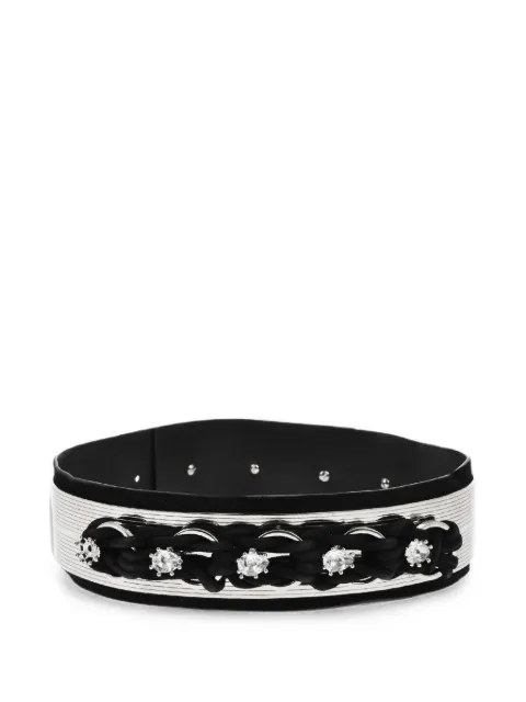 DSQUARED2 maxi metal-embellished leather belt Black W17BE50141121M
