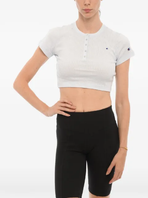 Champion ribbed-knit cropped T-shirt Blue 1151560BS012