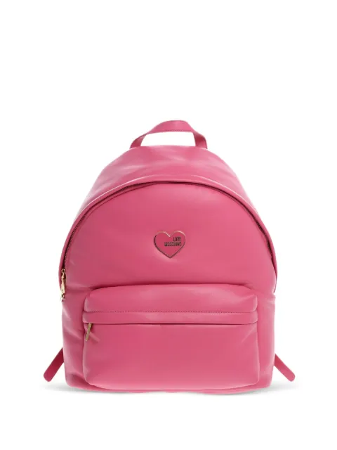 Moschino LOVE heart-plaque backpack Pink JC4275PP0HKN0604