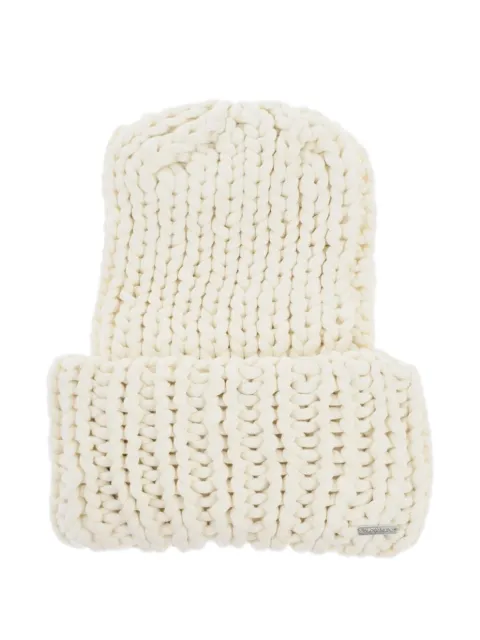 DSQUARED2 logo-plaque beanie White KNW006005M01040