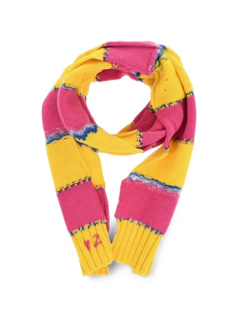 DSQUARED2 striped distressed-effect scarf Yellow KNM011213M06255