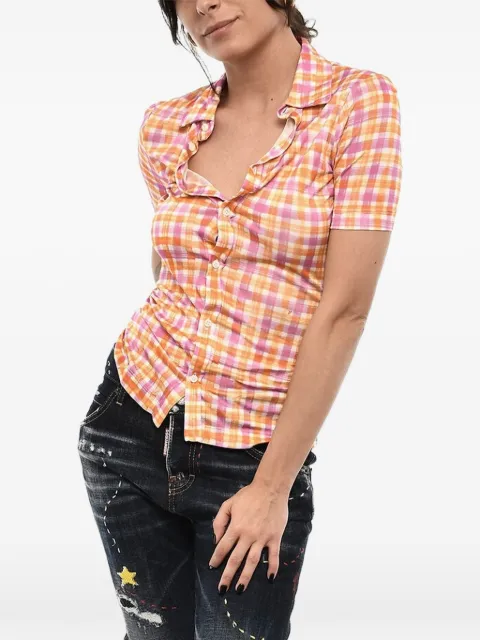 DSQUARED2 checked short-sleeve multi shirt Orange S72DL0716S24523