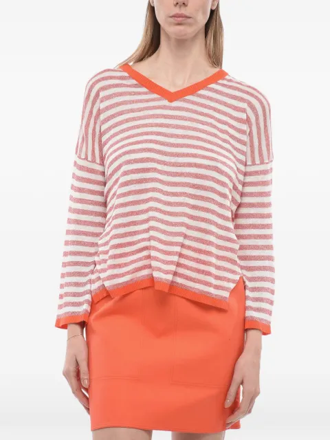 Why Ci striped V-neck sweater Neutrals WH14930078
