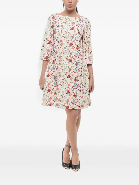 Inès De La Fressange embroidered floral-print mini dress Neutrals 12R029CO970P116