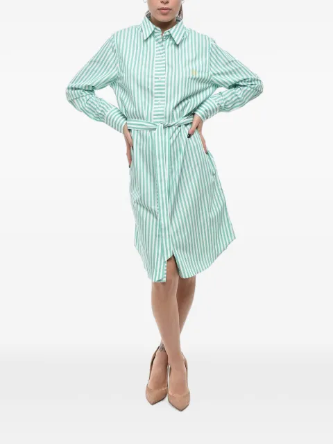 Inès De La Fressange awning-striped belted shirt dress Green 12R528CO963P246