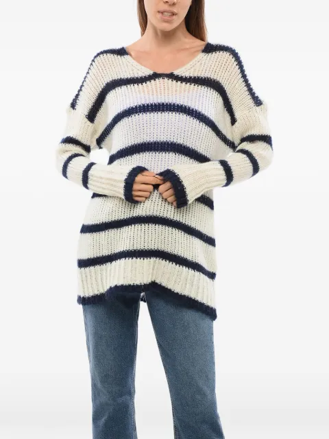 Seafarer striped crew-neck sweater White SWM0074MWF00279500