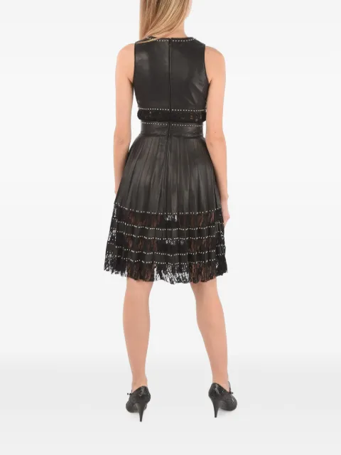 Philipp Plein studded lace-panel midi dress Black S19CWLG0022PLE002N02