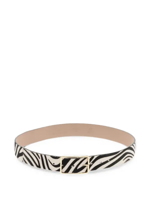 B-Low The Belt zebra-print pony-hair belt White BT1870000HRZEBRAGOLD