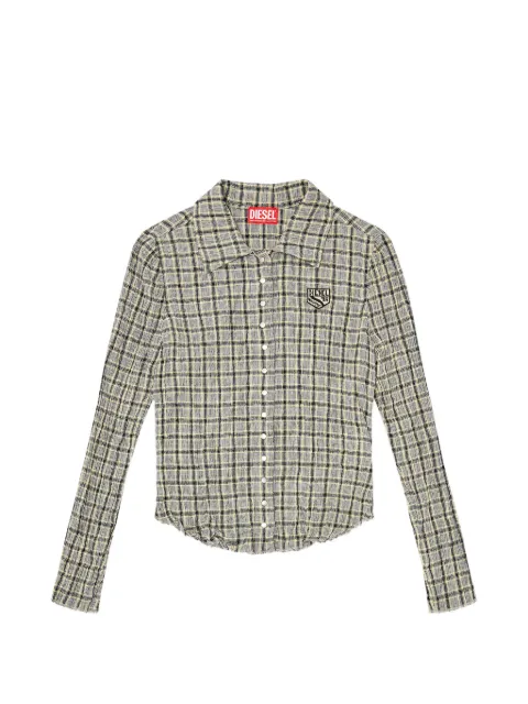 Diesel check shirt with seersucker effect Grey A221530AECC