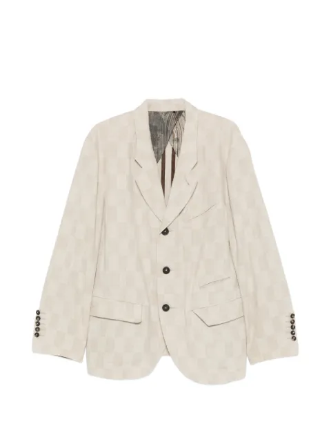 Ziggy Chen checkerboard-pattern single-breasted blazer Neutrals 0M2610913