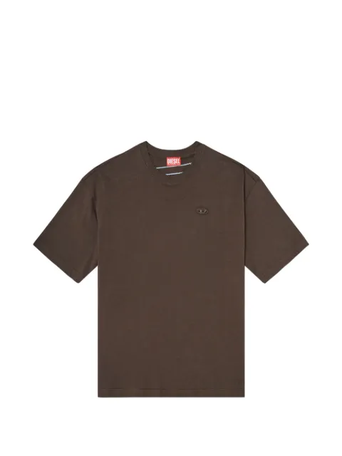 Diesel logo-embroidered washed-finish T-shirt Brown A113020HGAM