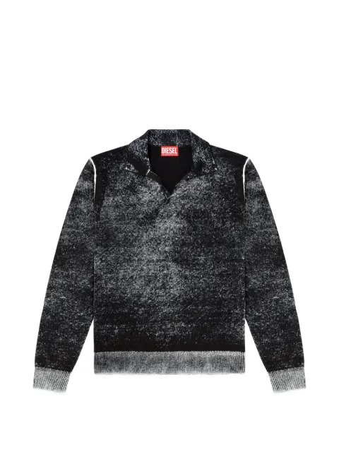 Diesel polo jumper with faded reverse print Black A217500BKCB
