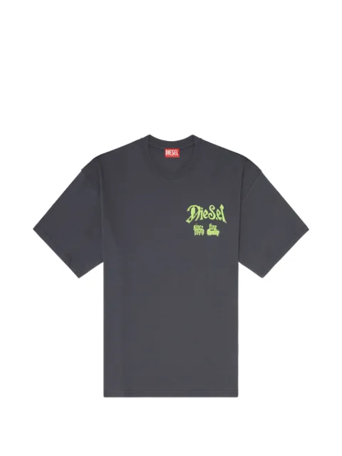 Diesel cotton T-shirt with flock graphic Grey A222440QIAM