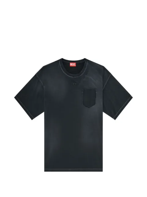 Diesel faded T-shirt with ripped pocket detail Black A228300EFBQ