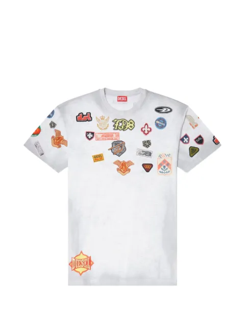 Diesel cotton T-shirt with all-over patches print White A226940PLDJ