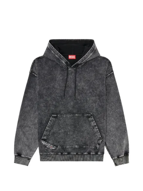 Diesel treated denim-effect hoodie Grey A228100EFBJ