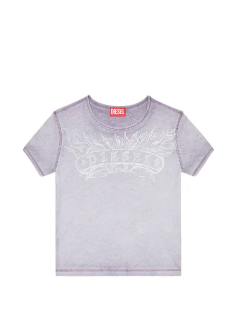 Diesel graphic-print pigment-dyed t-shirt Purple A232030IFBC