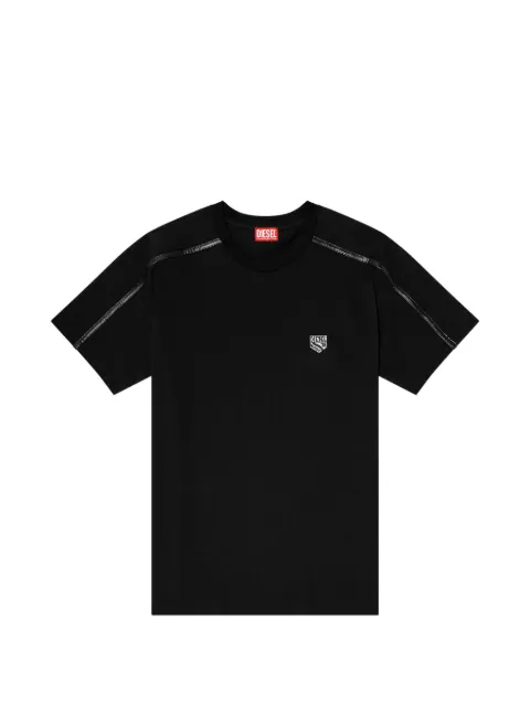 Diesel T-shirt with contrast trims and logo patch Black A228400NIAX