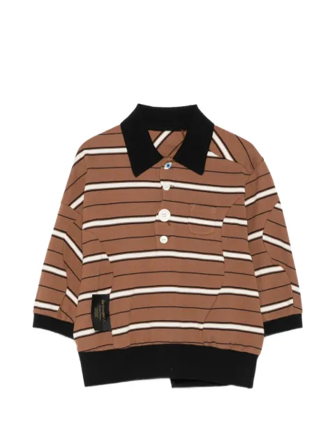 Undercover horizontal-stripe top Brown UC1F1804