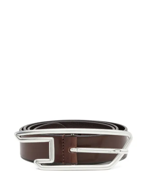 Diesel 3cm leather belt with D-logo buckle Brown X10868PR666