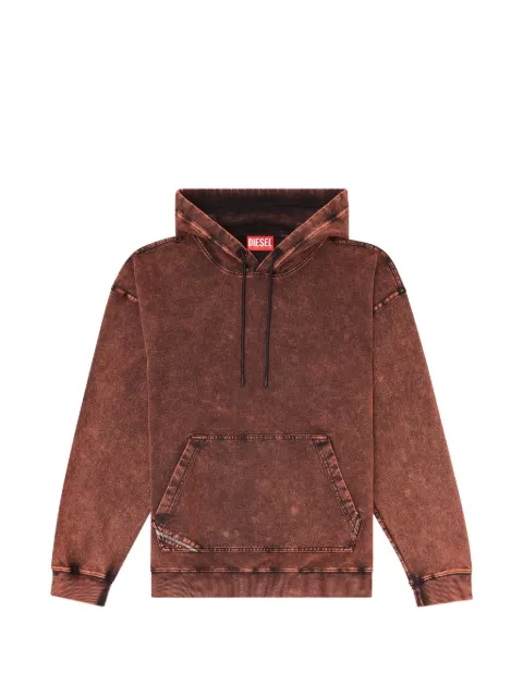 Diesel acid-wash-effect logo-patch hoodie Brown A228100EFBJ