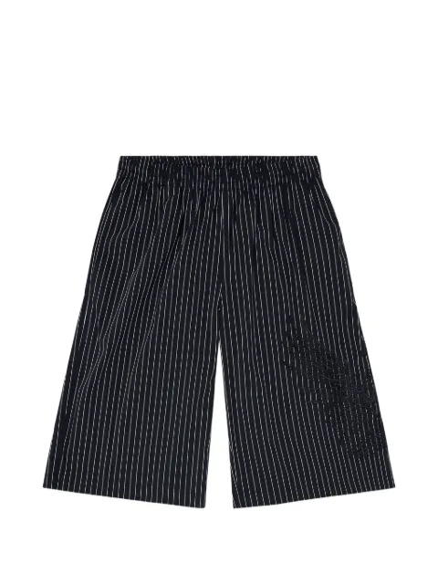 Diesel pinstriped Phoenix-embroidered shorts Black A227030NJCA