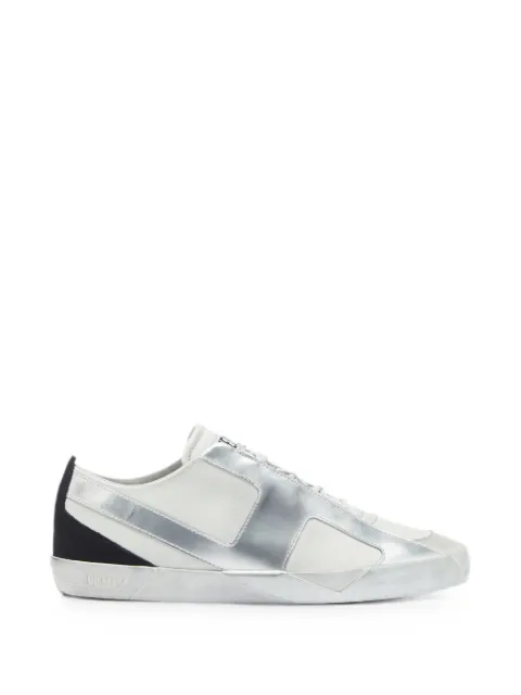 Diesel S-Slante-D leather low-top sneakers Silver Y03656P7744