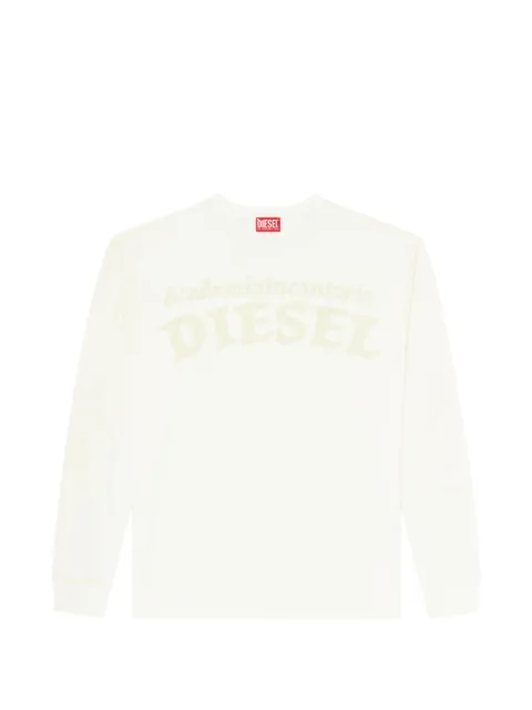 Diesel long-sleeve T-shirt with prints and patches Neutrals A226600KNCN