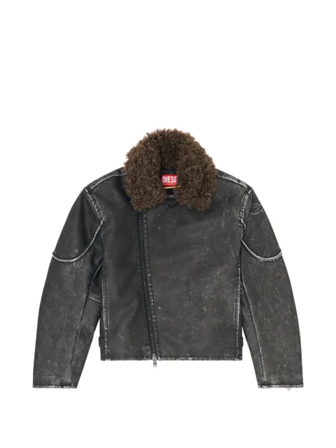Diesel biker jacket with detachable collar Grey A227590AGCK