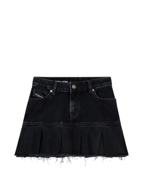 Diesel denim skirt with frayed pleated hem Black A206550BEBQ