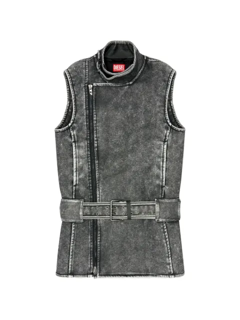 Diesel biker-style mini dress with belt Grey A221120WEBJ