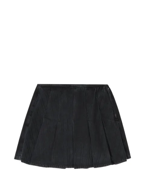 Diesel pleated skort in pinstriped denim Black A2359009Q12